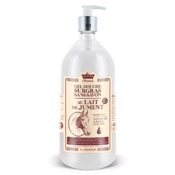 Les Petits Bains de Provence Gel Douche Surgras sans Savon au Lait de Jument 1L