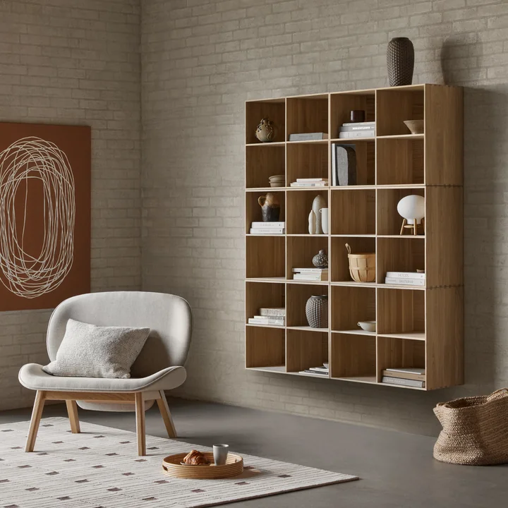 FDB Møbler - B98 Bücherregal, 36 x 54 x 28 cm, Eiche klar lackiert
