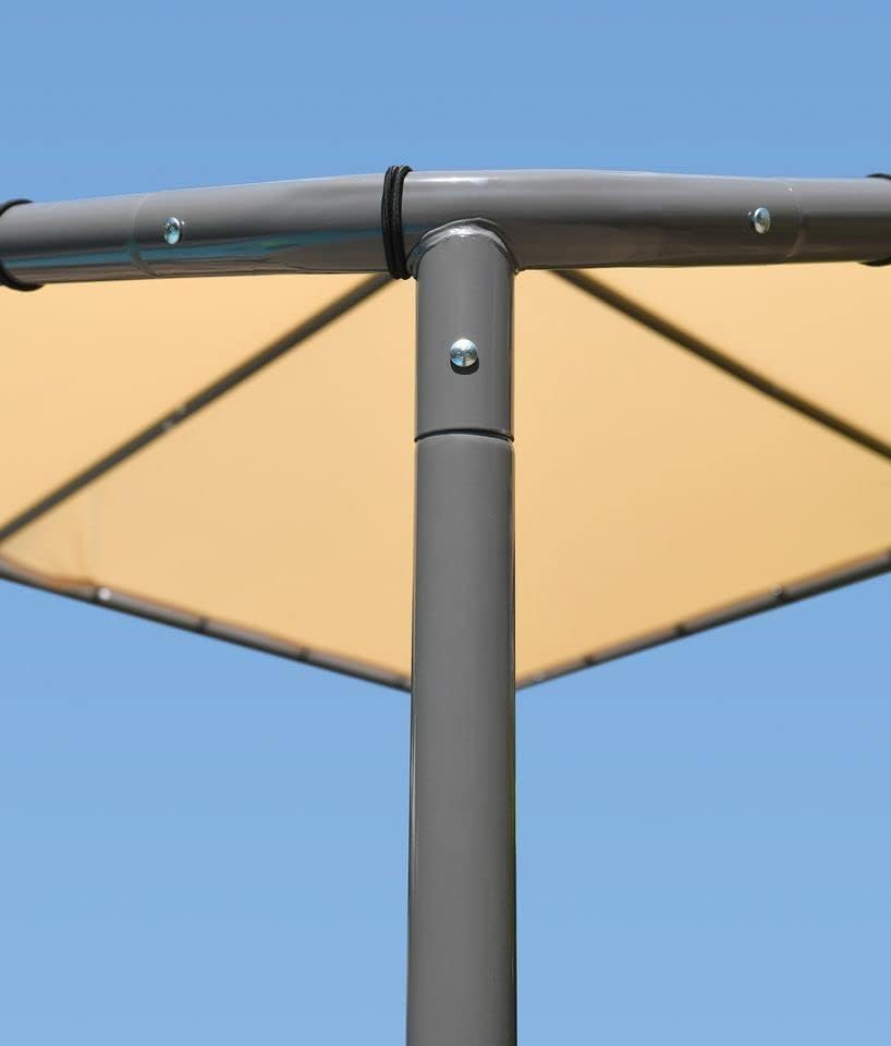 ShelterLogic Stahl Pavillon Canopy Pacifica 10x10 | Beige | 317x317x271 cm | UV- & witterungsbeständig | Reißfeste 300D-Plane | Pulverbeschichteter Stahlrahmen | Einfacher Aufbau