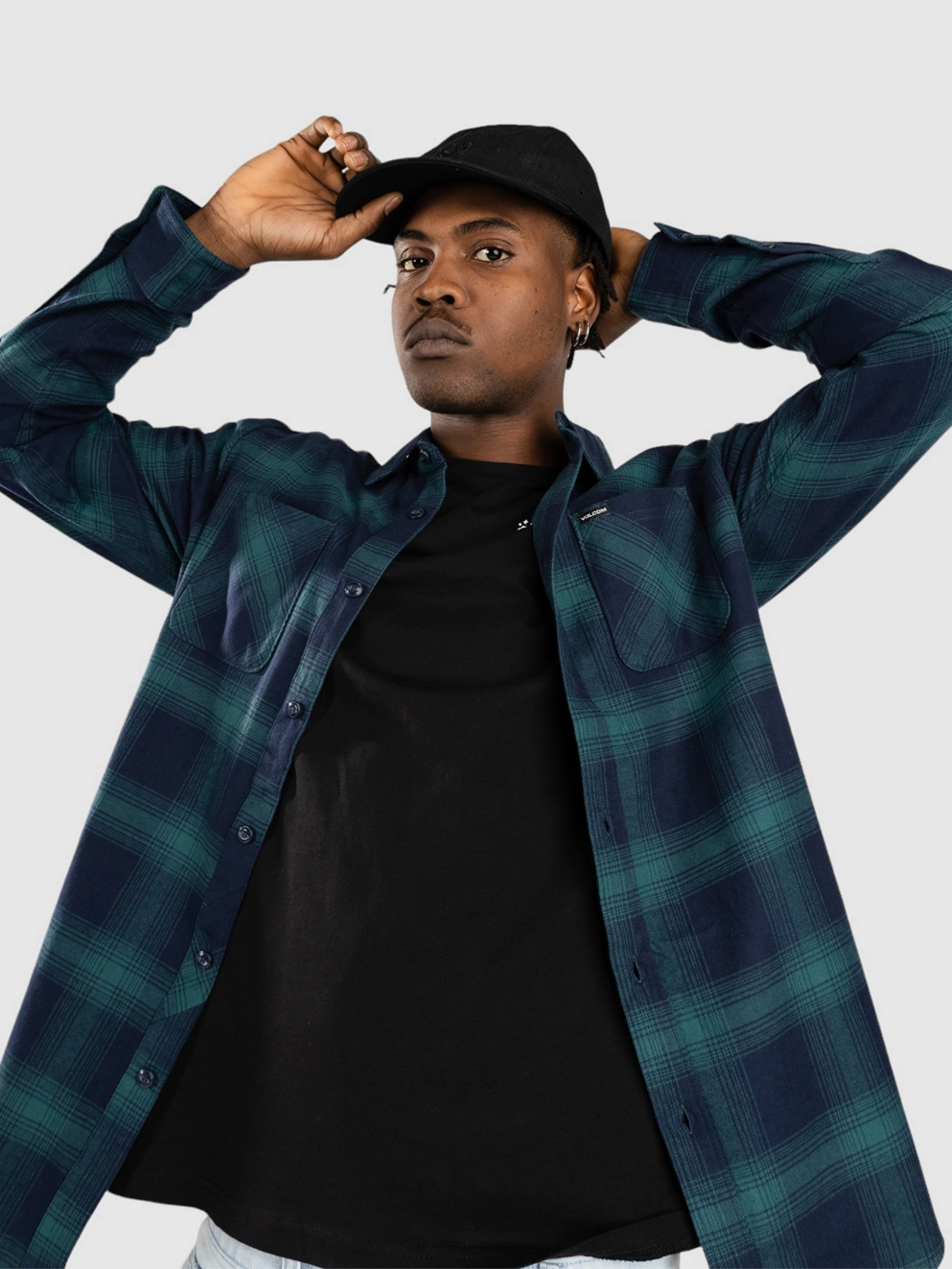 Volcom Netastone Flannel Shirt navy