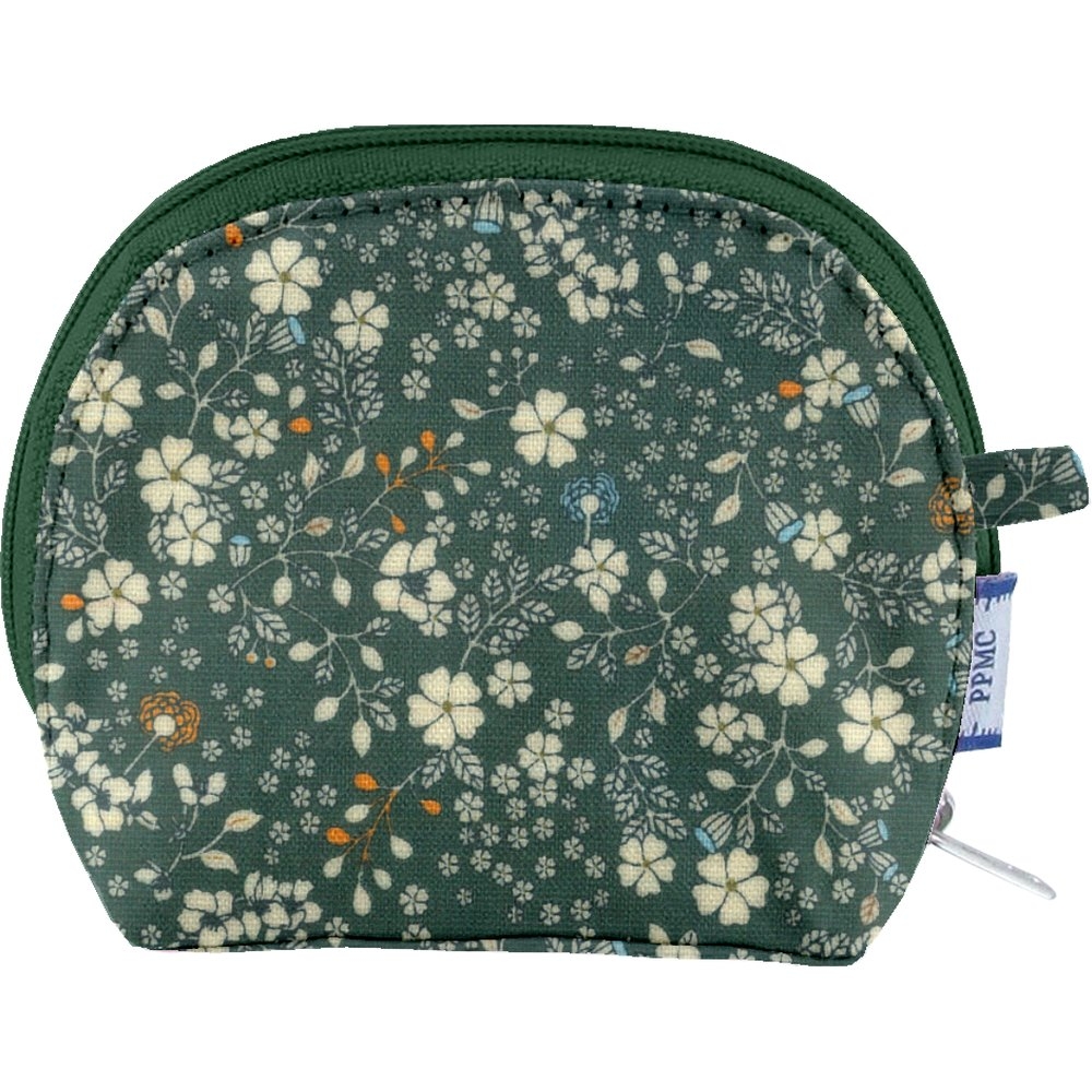 Porte-Monnaie À Soufflet Fleuri Kaki