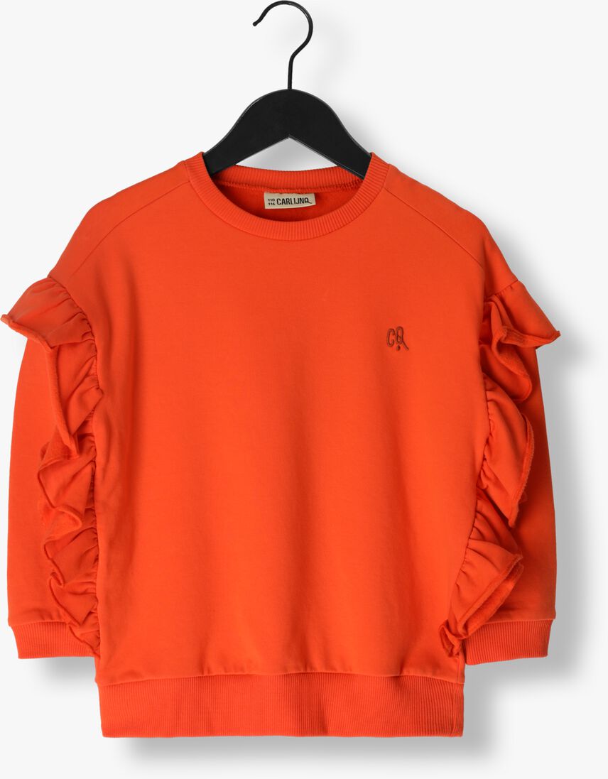 CARLIJNQ oranje carlijnq trui basics - sweater with side ruffles