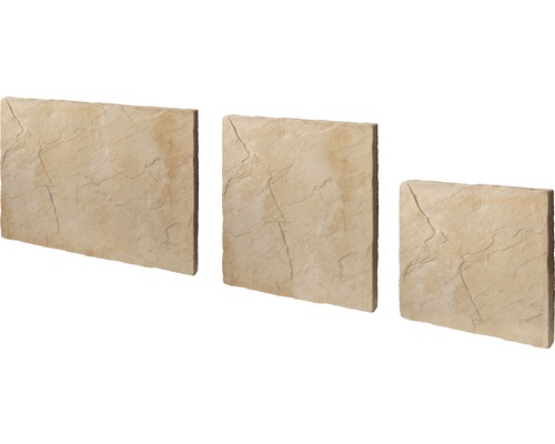 Betonnen terrasplaat India woestijnzand multiformaat dikte 4 cm (1 pallet = 9,72 m² komt overeen met 6 sets van 1,62 m²)