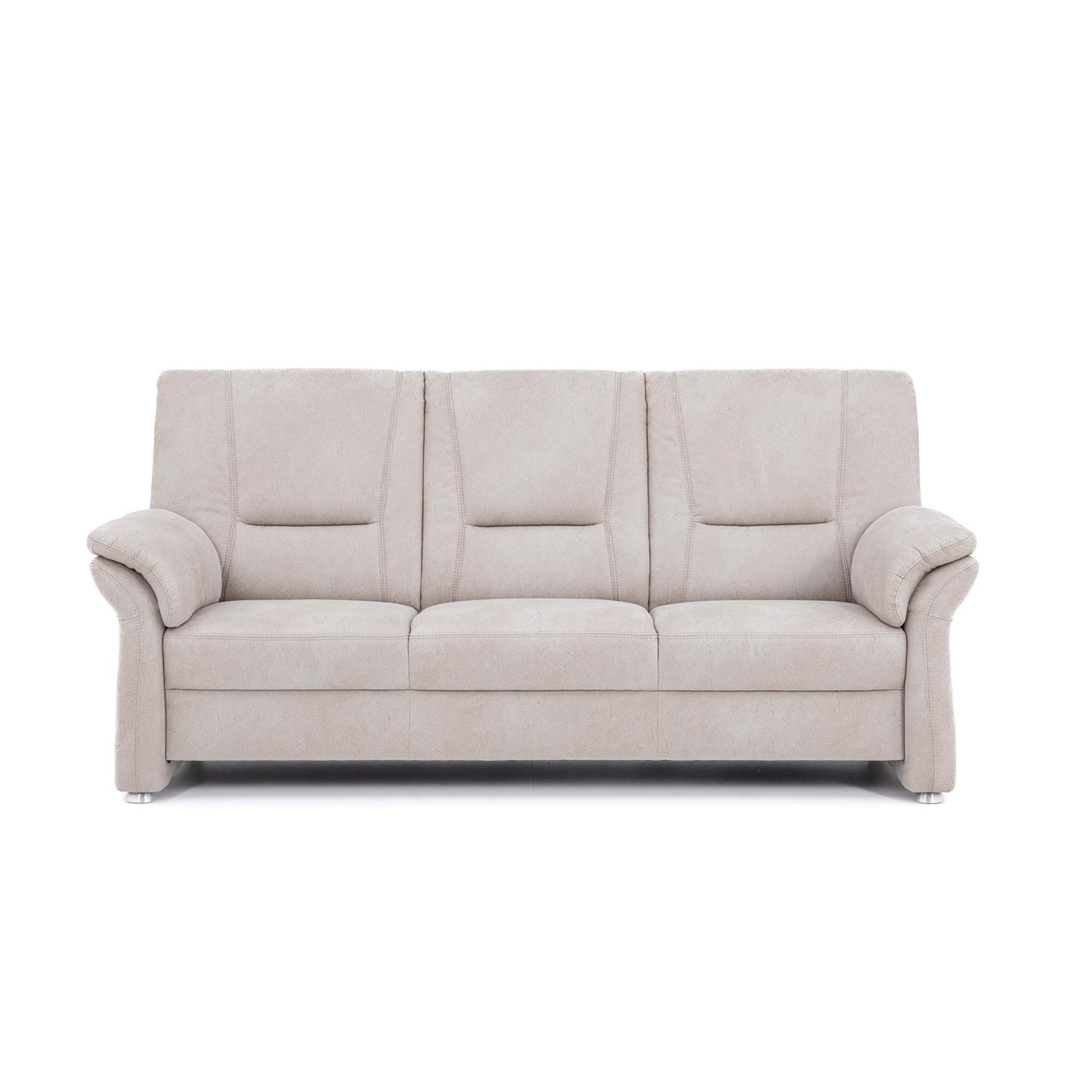 polsterpower 3-Sitzer Sofa - Saddle silber - Federkern