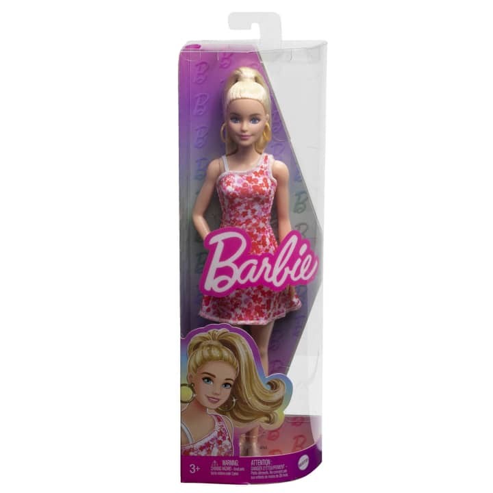 Barbie - Fashionista Dukke - Pink blomsterkjole (HJT02)