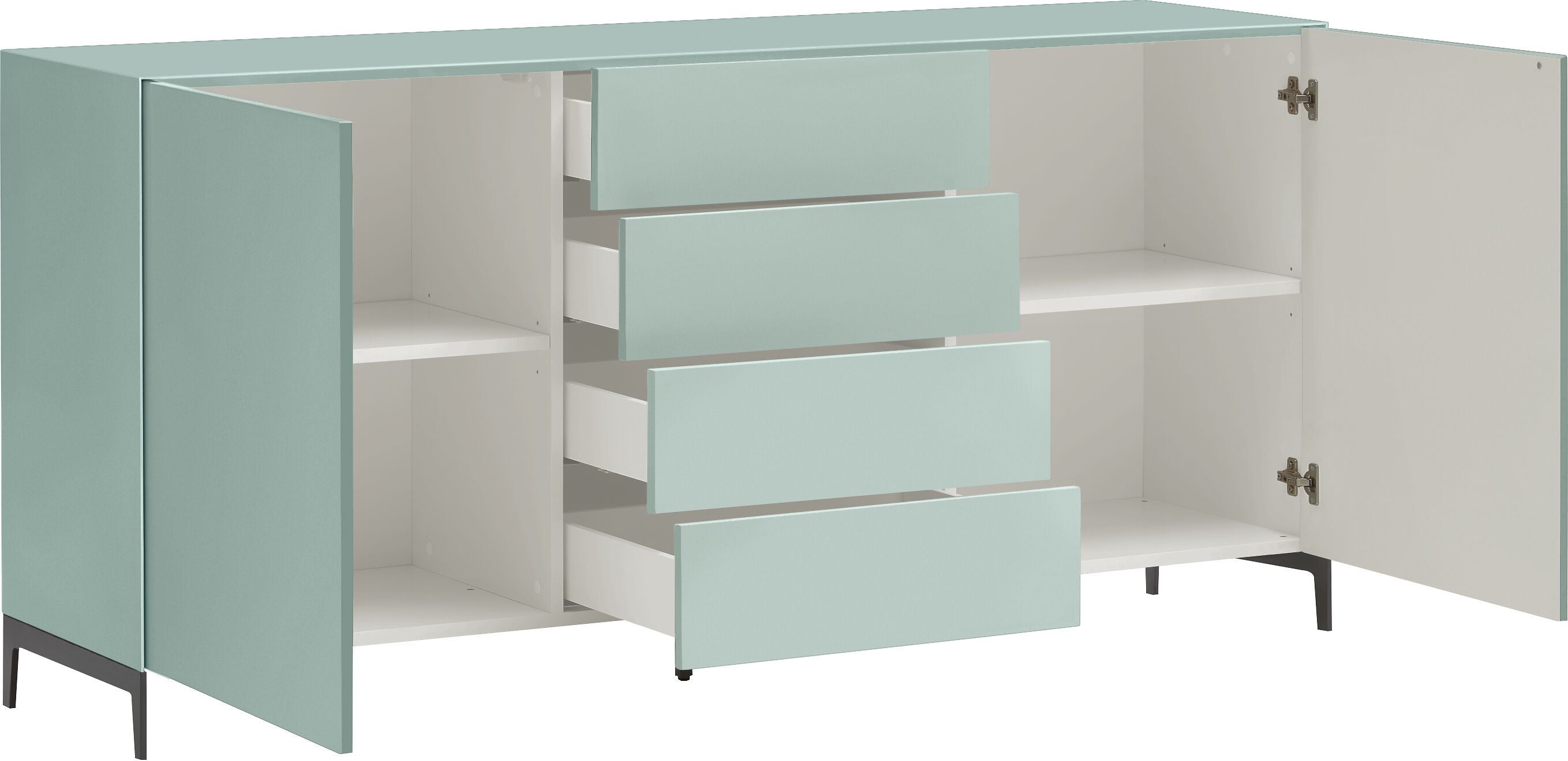 LUX Sideboard - Hellblau / B: 180.0 cm x T: 46.0 cm x H: 86.5 cm
