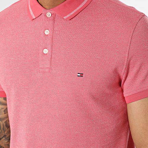 Polo Manches Courtes Pretwist Mouline Tipped 0780 Rouge Chiné