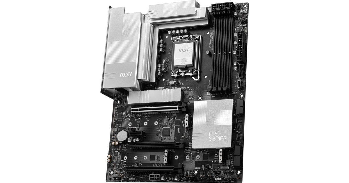 MSIPRO Z890-P WIFI socket 1851 moederbord  (Zwart/zilver, RAID, 5Gb-LAN, Wi-Fi 7, BT, Sound, ATX)