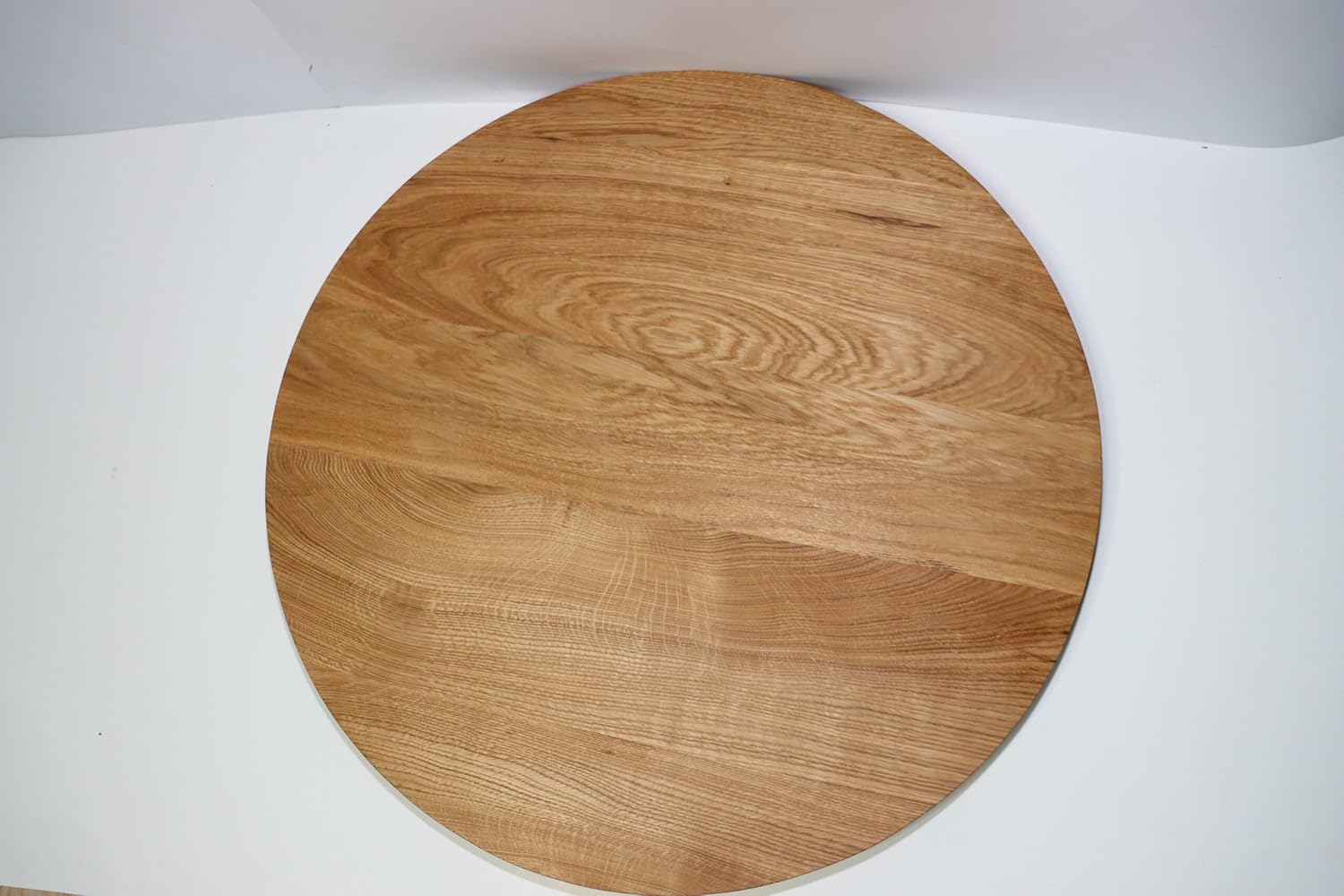Tischplatte rund in Eiche massiv, geölt, 4cm stark, runde Holzplatte, Eiche Platte (Durchmesser 60cm)