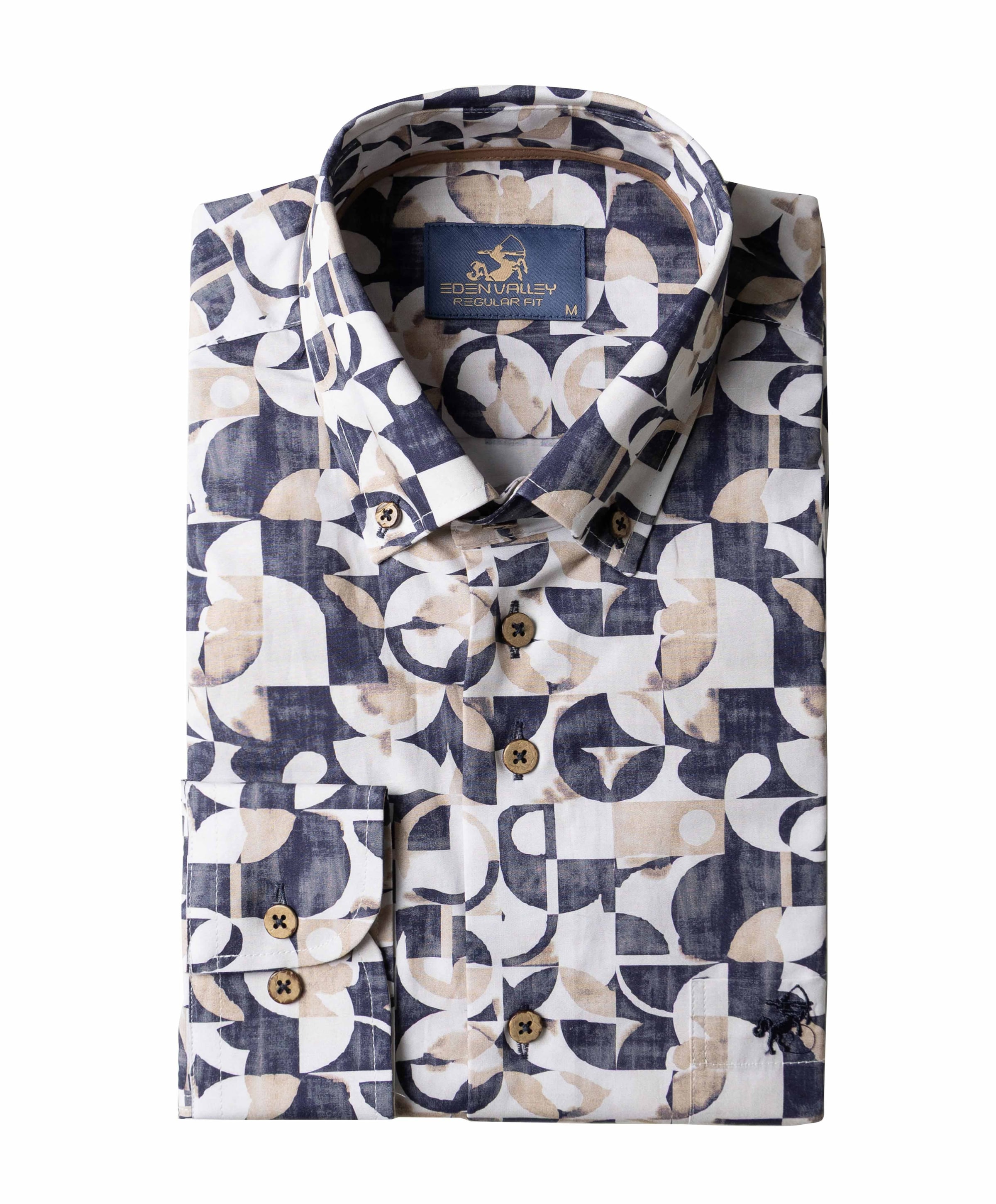 Eden Valley Heren overhemd lange mouw blauw