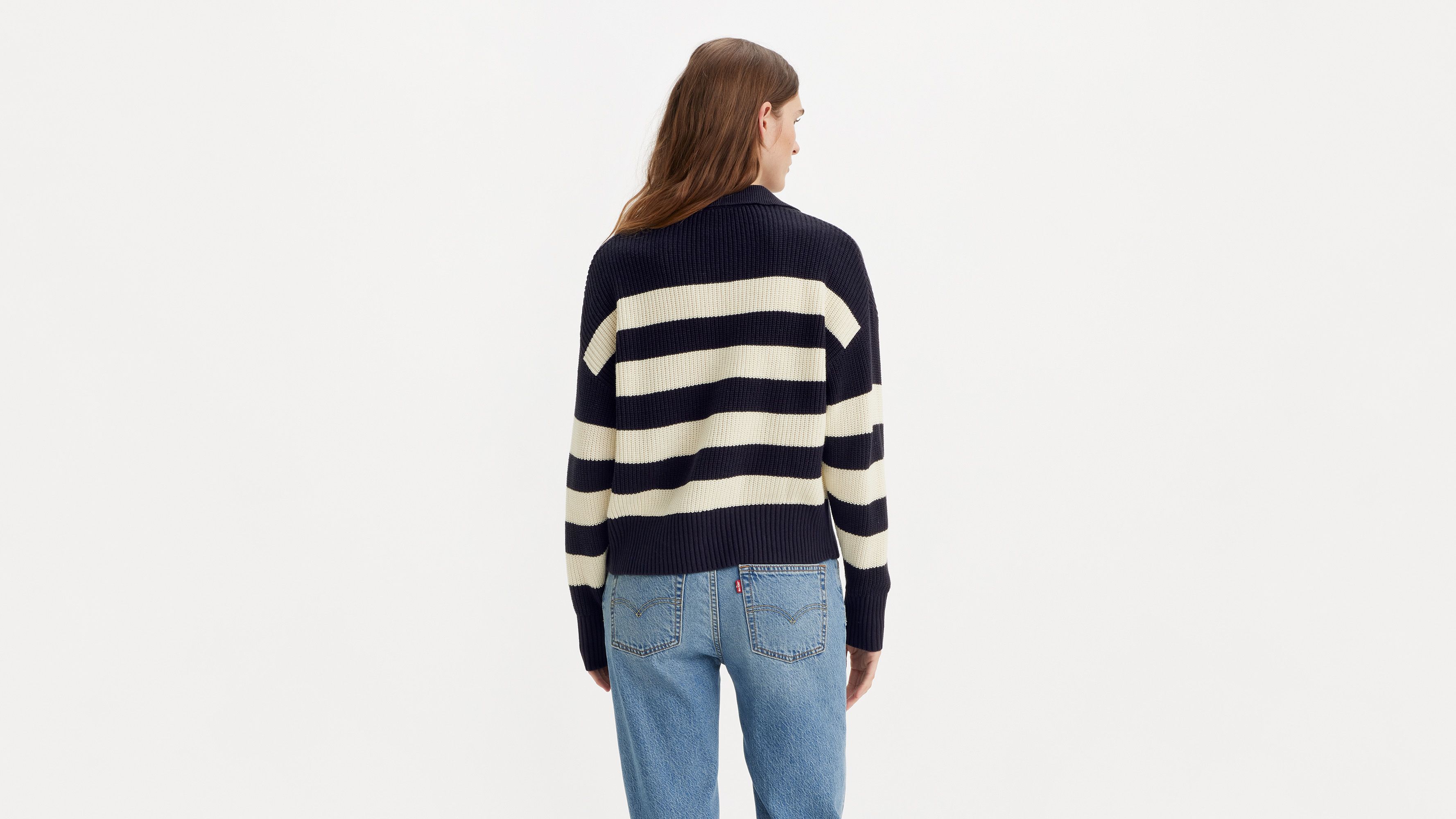 Pull-over col polo Eve - Gem Stripe Nightwatch - Bleu