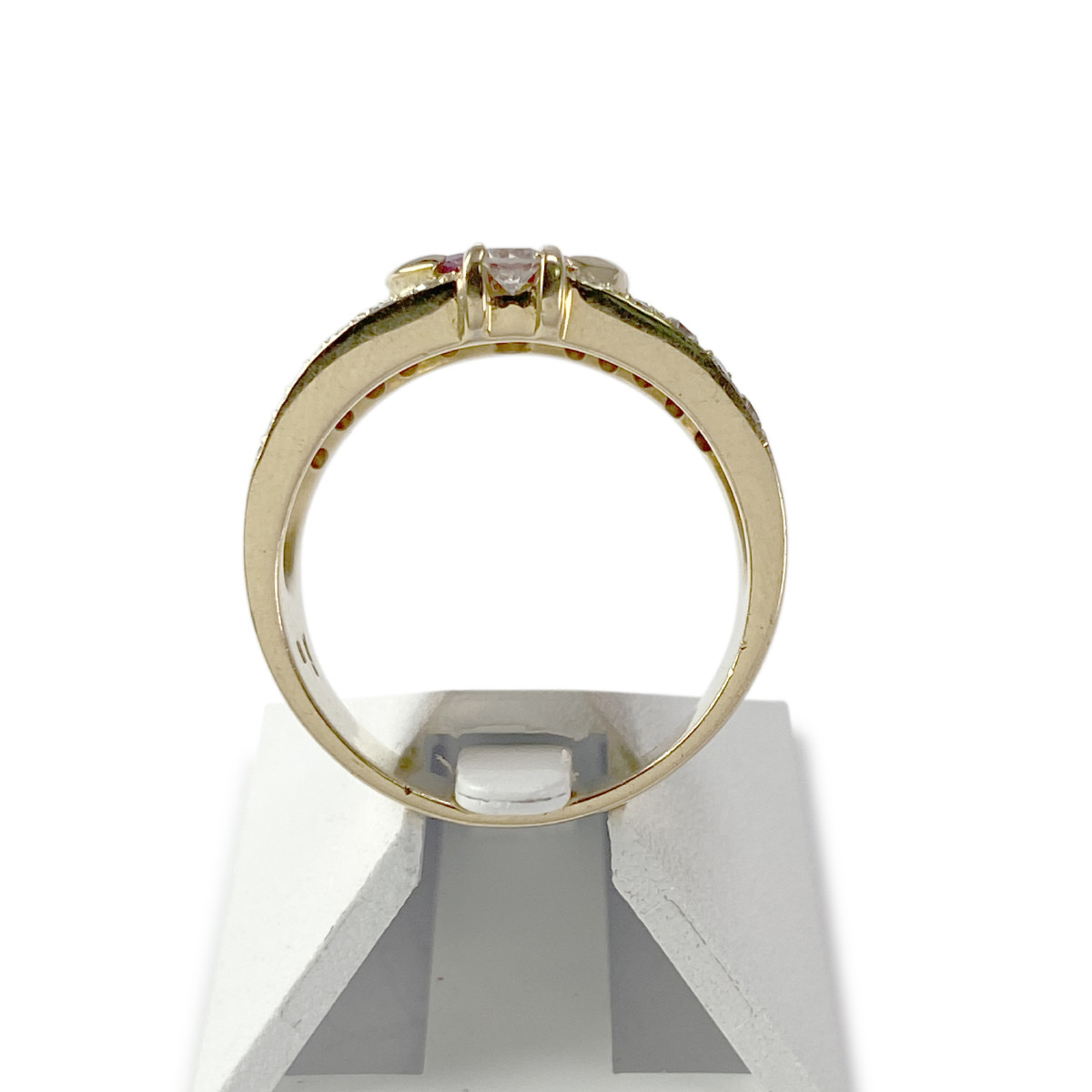 Bague d'occasion or 750 jaune diamants saphir