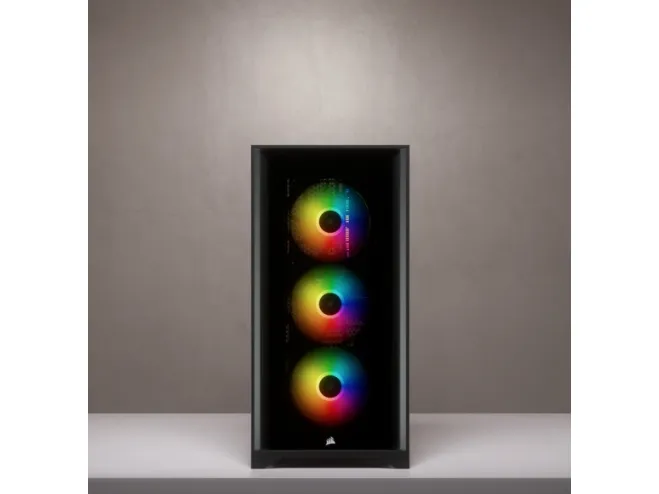 CORSAIR | iCUE 4000X RGB – Miditower - ATX - ingen strømforsyning - Sort - USB/Lyd