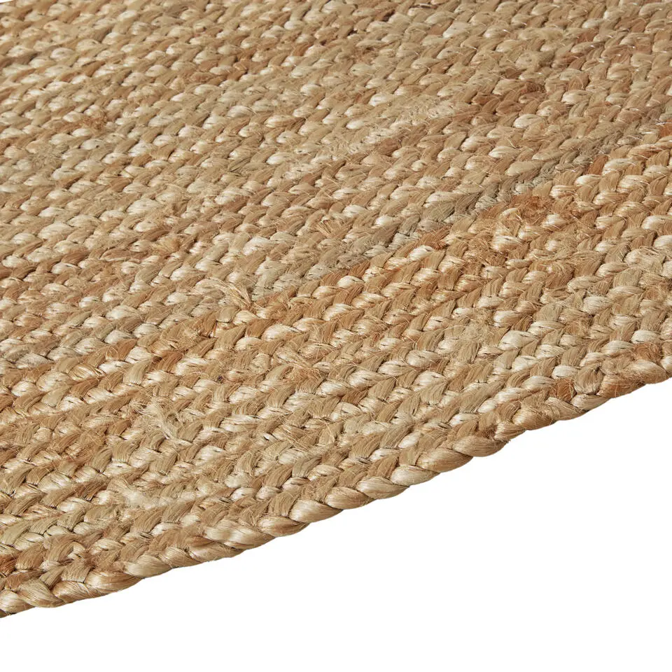 tectake® Handgeweven tapijt Glim van jute, boho-stijl, rond Ø 200 cm