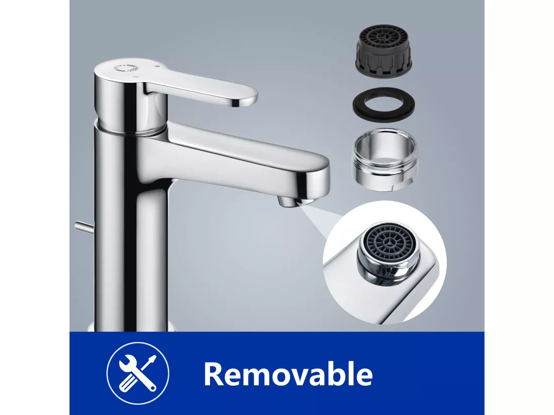2PCS Cecipa max Robinet de Lavabo Chrome, Robinet de Salle de Bain Avec Vidange Automatique, Mitigeur de lavabo pour Salle de Bain,EU Modèle