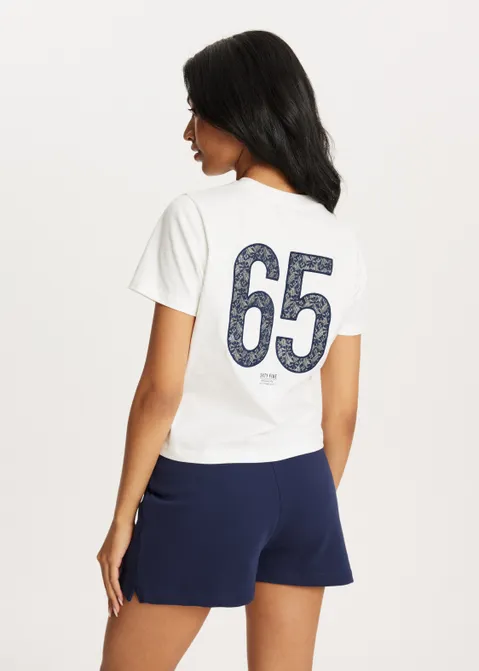 T-shirt met kanten print wit (WIT)