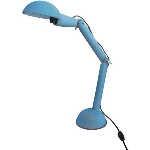 Tosel - Lámpara de escritorio redondo madera azul Azul