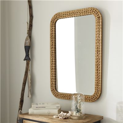 Miroir en rotin
