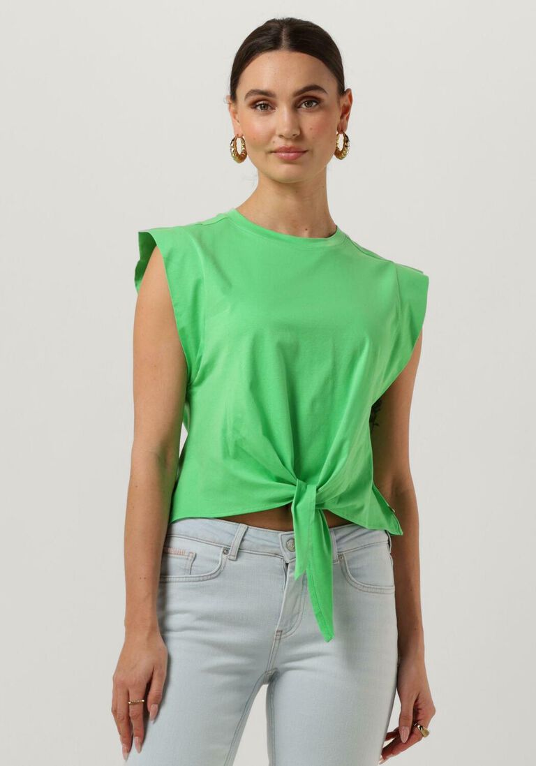 SCOTCH & SODA groene scotch & soda top relaxed-fit knotted t-shirt