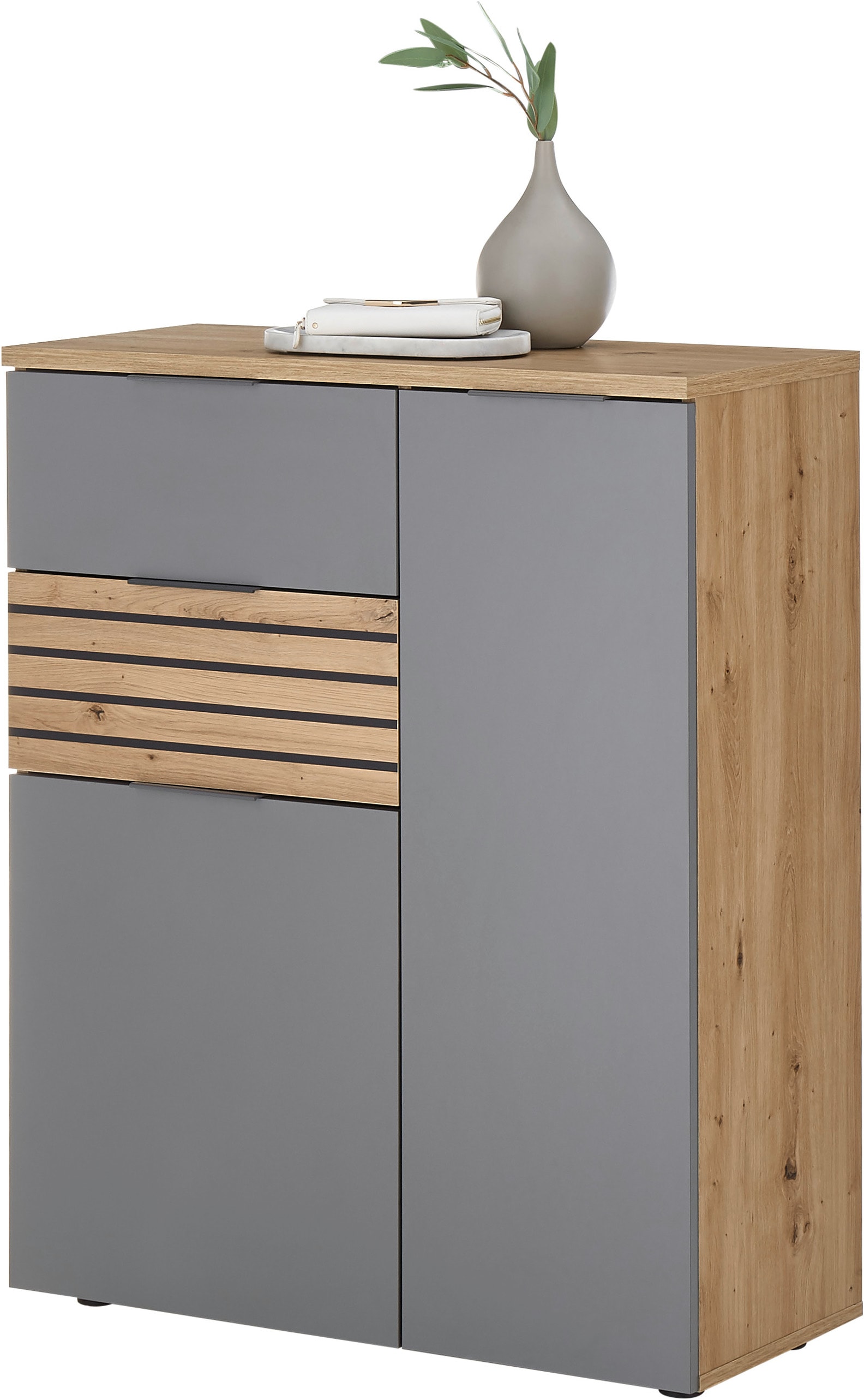 HBZ Garderoben-Set »5-tlg. Eiche Stripes Optik Flurgarderobe Stellmass BxHxT 260x197x38 cm« 5 Stk. tlg.