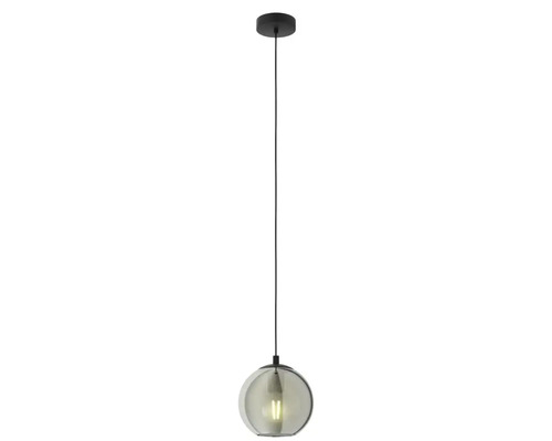 Hanglamp, 1-lichts, HxØ 110x20 cm, zwart/transparant