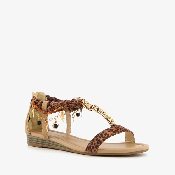 Supercracks dames sandalen met luipaardprint