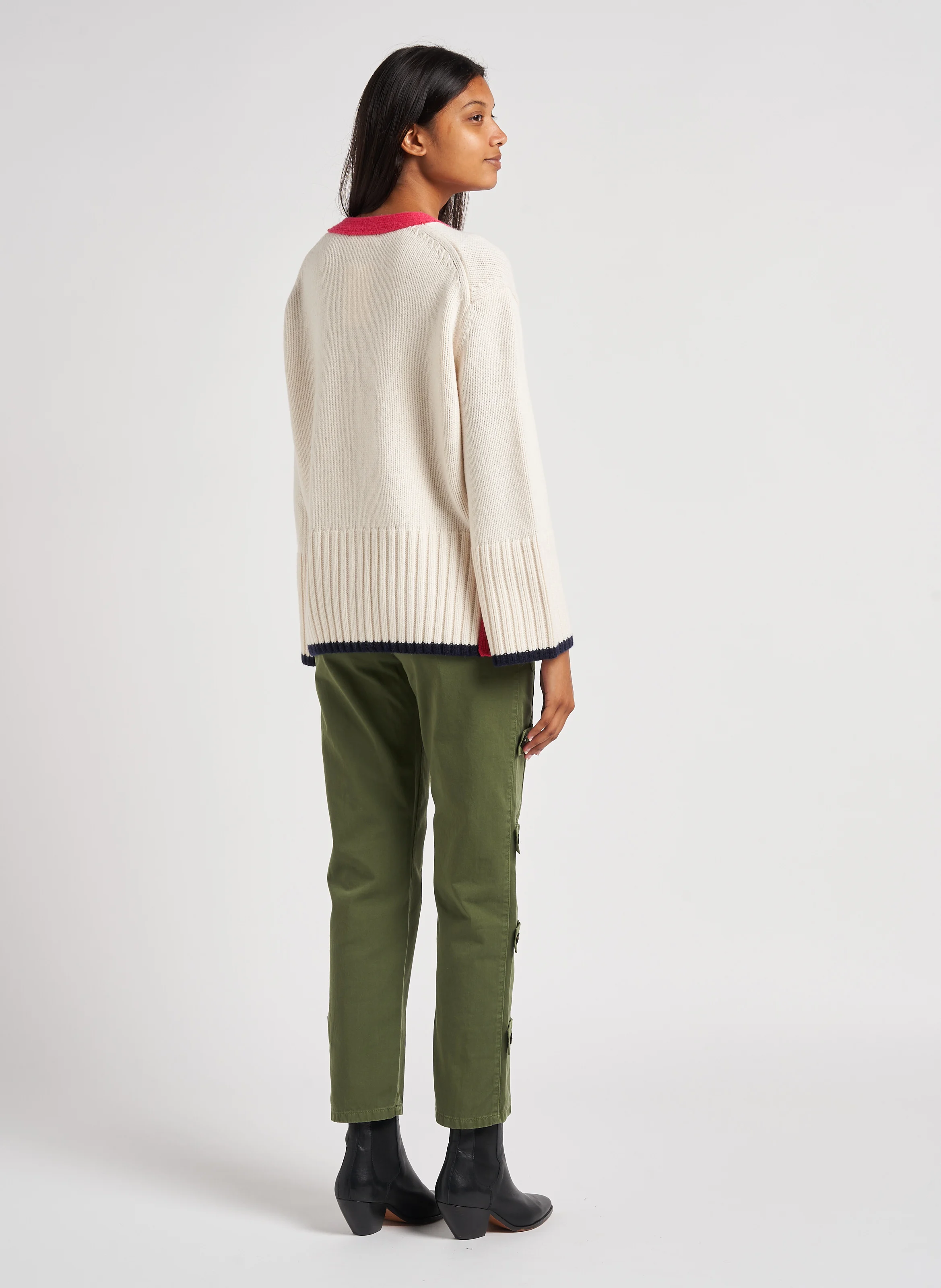 CLIMA - Pantalon droit en coton | Kaki