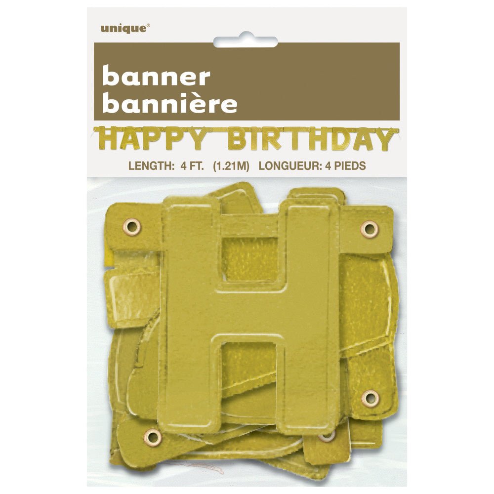 Letterslinger Happy Birthday Goud Metallic 1,2m
