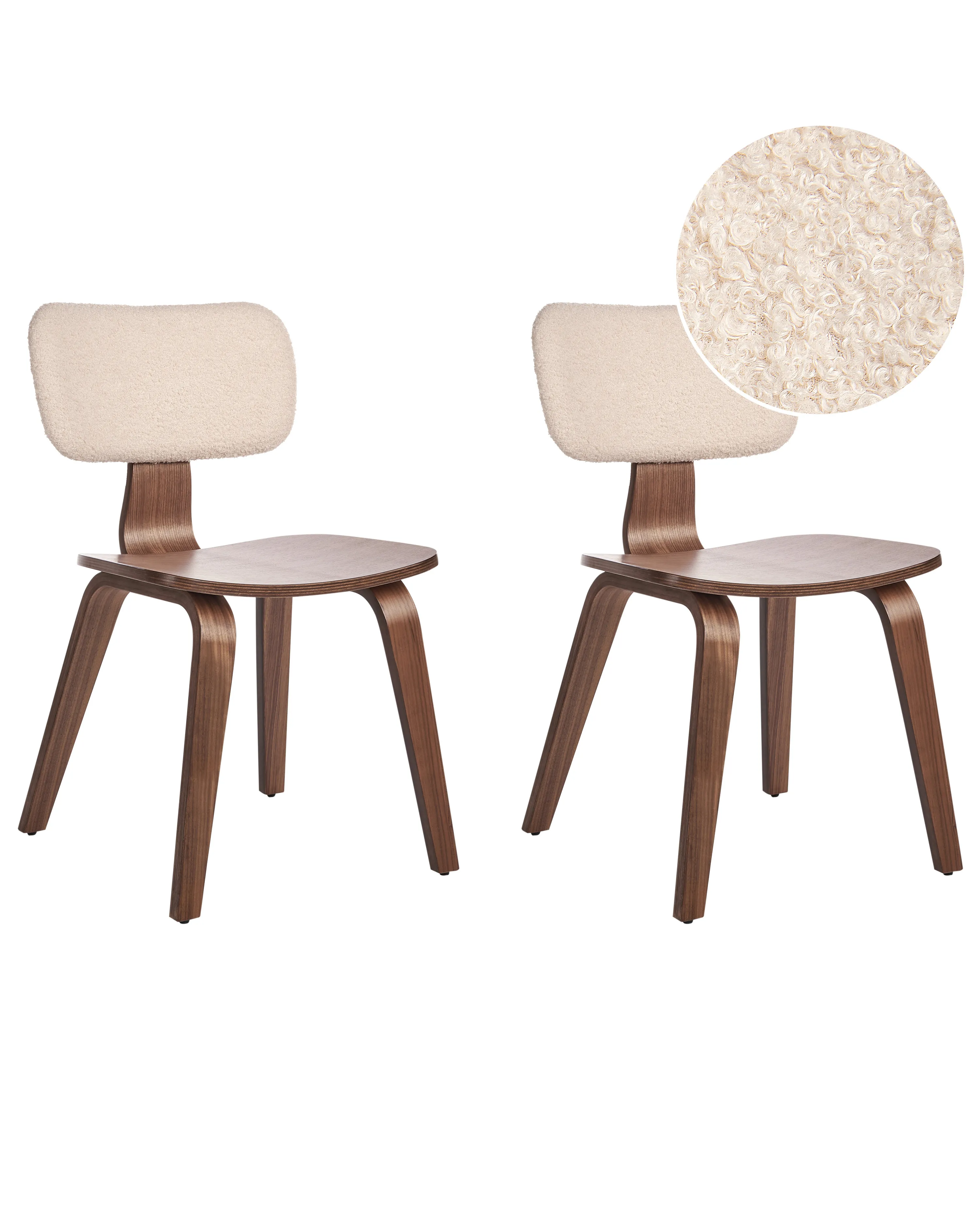 Set van 2 eetkamerstoelen LUCINDA Hout Donkerbruin