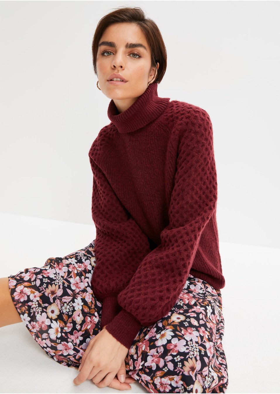 Pull en grosse maille avec motif torsadé