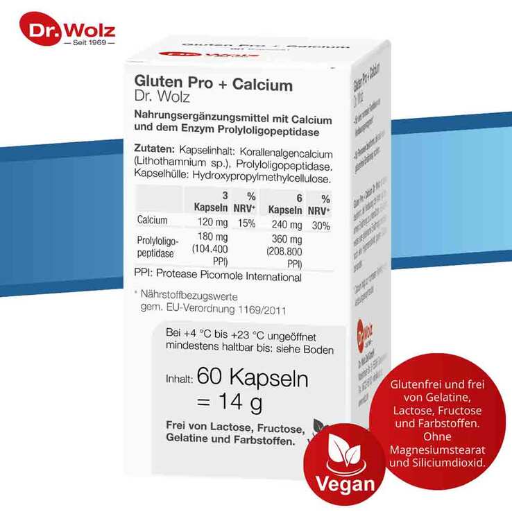 Gluten Pro + Calcium Kapseln, 60 St