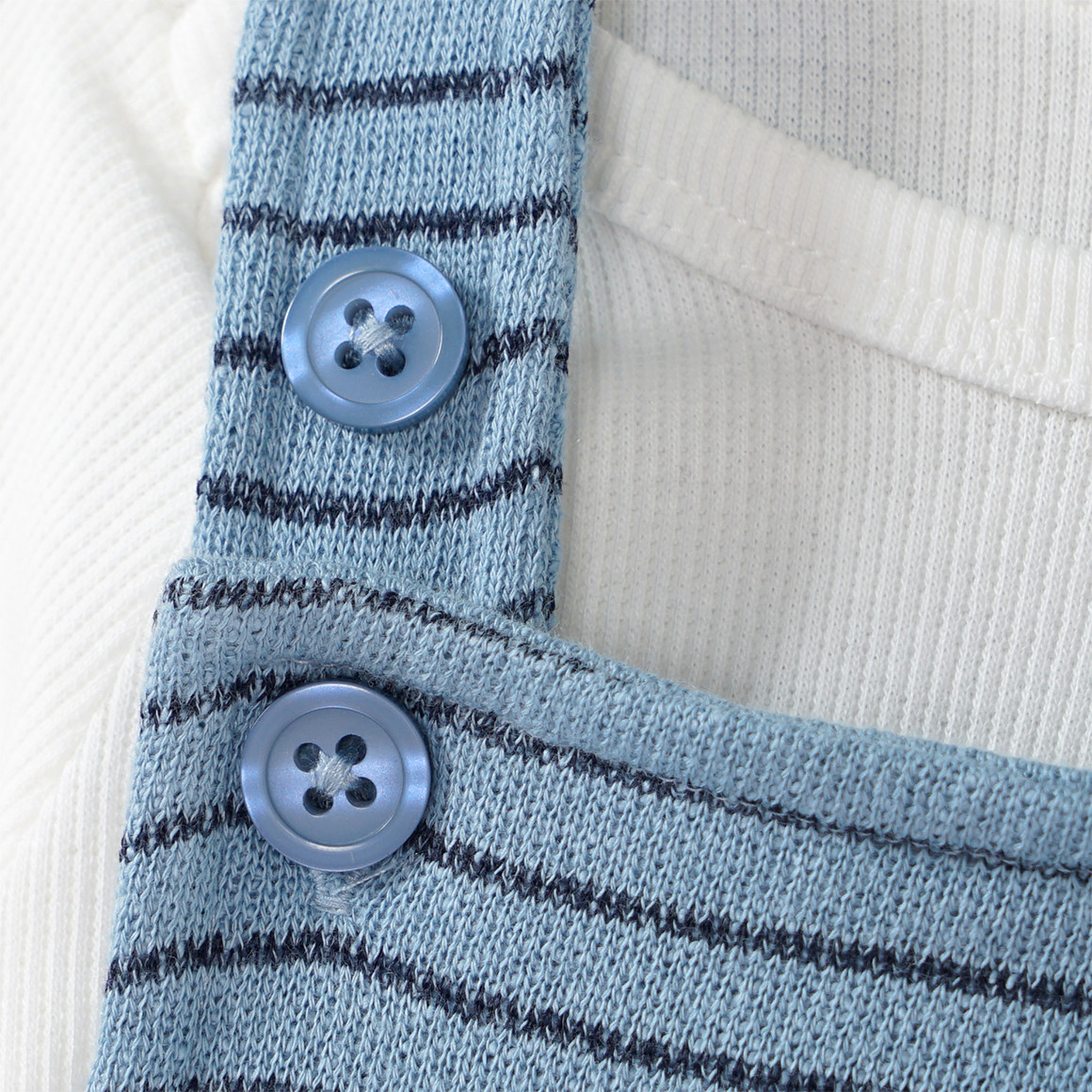 Topomini Newborn Strampler und Langarmbody aus Frottee hellblau / weiss