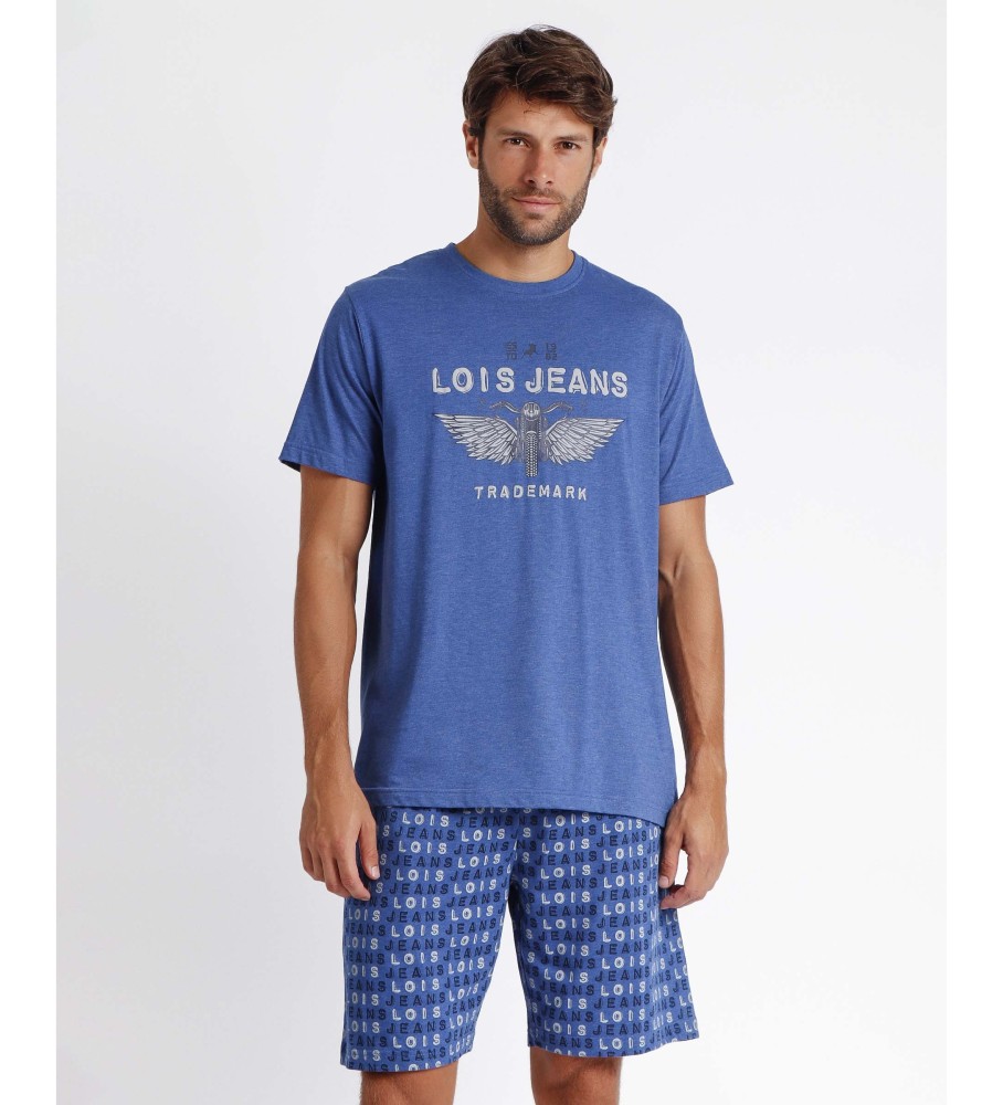 Pijama de manga curta Lois Blue Motowings