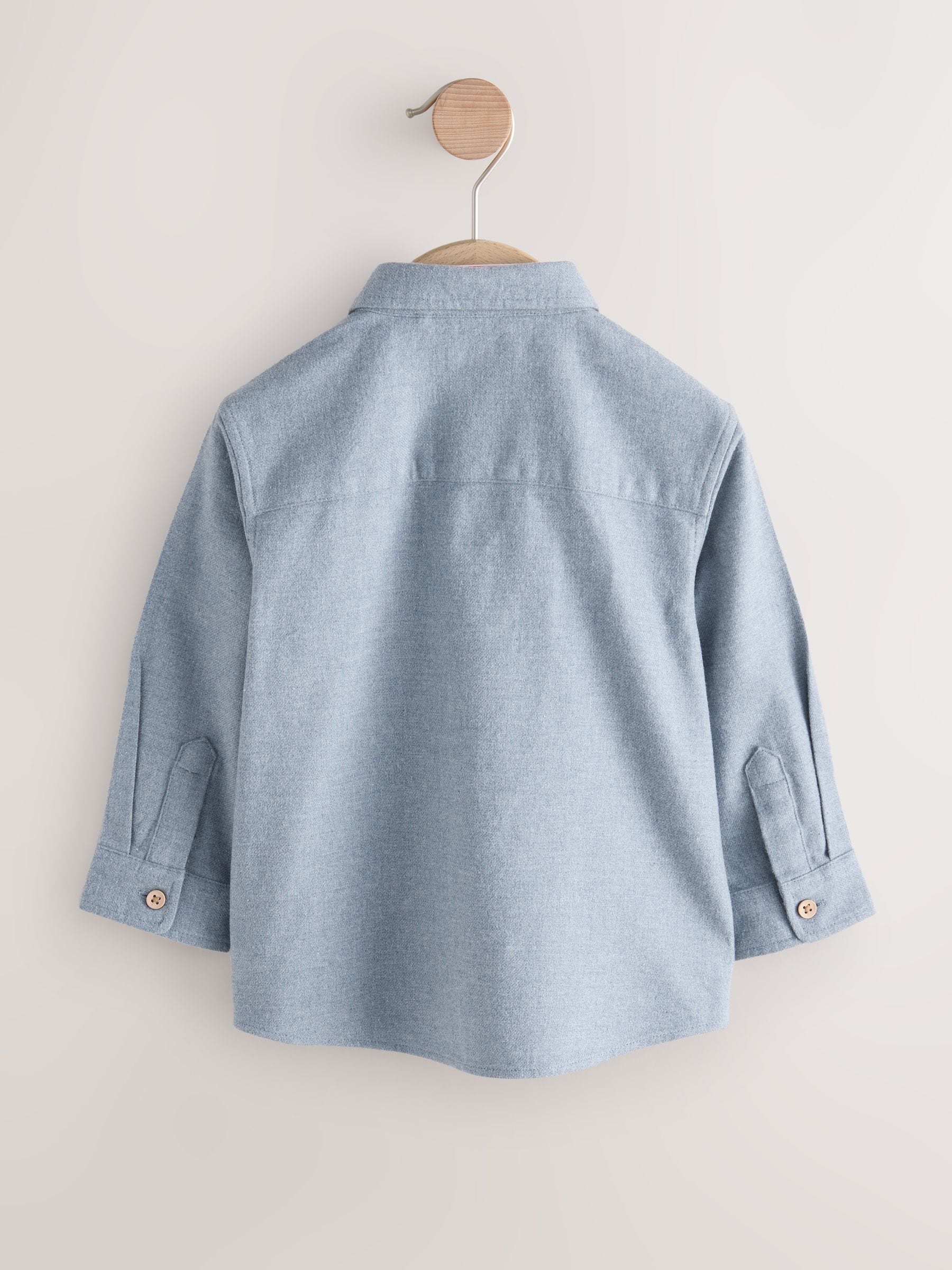 Blauw - Shirt met melange-figuren en lange mouwen (3mnd-7jr)