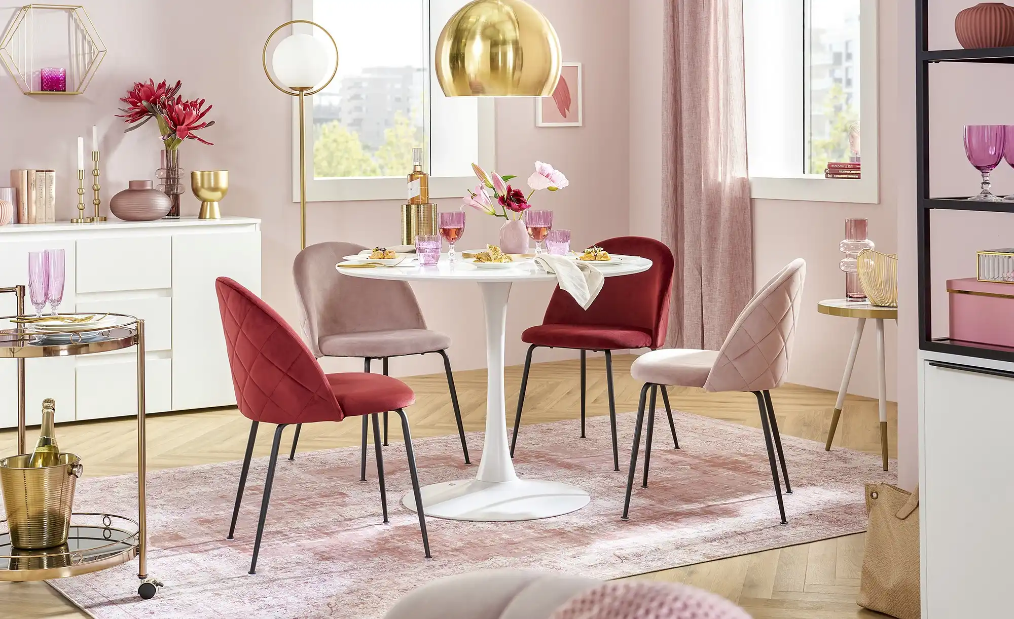 Servierwagen goldfarben Oro