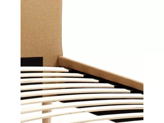 Lit simple en tissu et bois 80x190 avec sommier à lattes AHMED