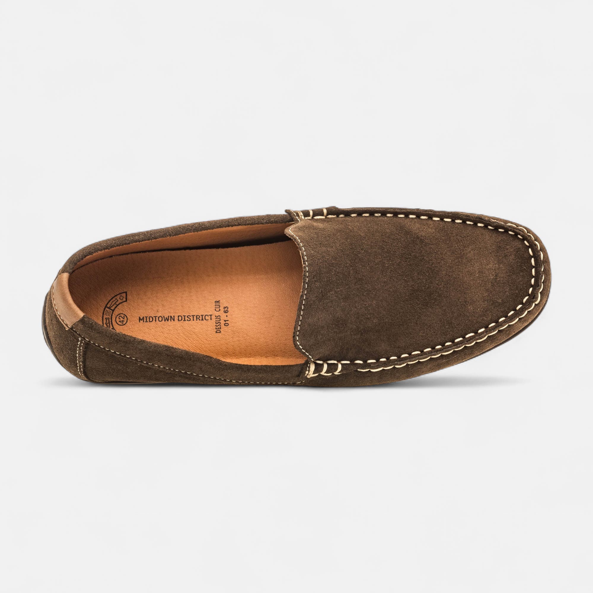 Mocassins Homme en cuir taupe