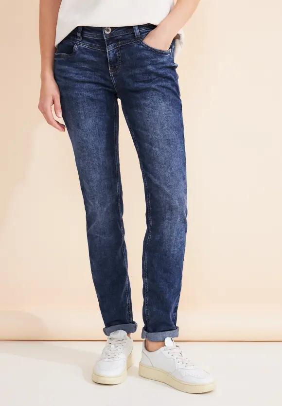 Casual Fit Jeans - mid indigo random wash