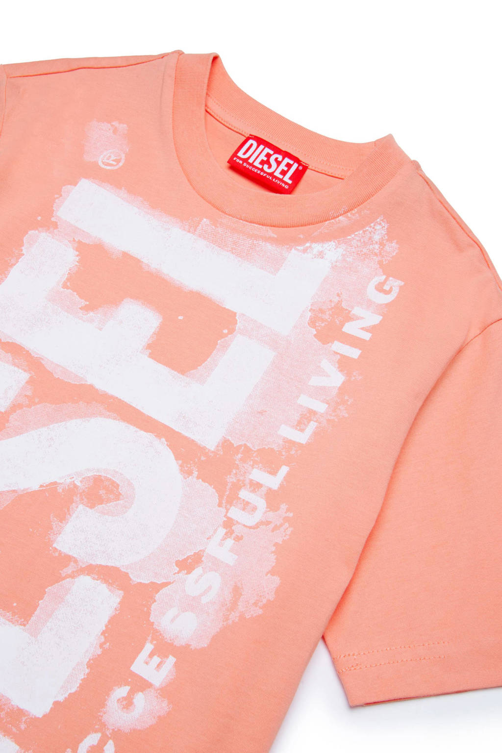 Diesel T-shirt met printopdruk lichtoranje