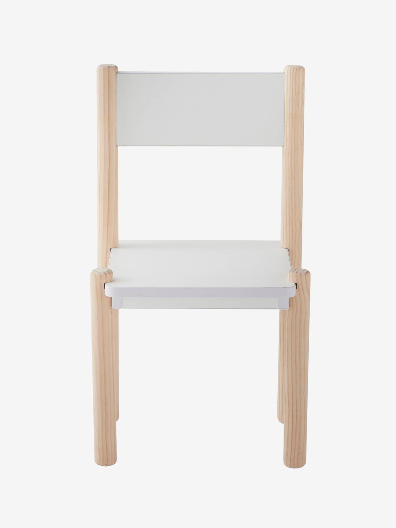 Cadeira escolar especial para mesa de brincar infantil, linha Woody, branco claro, bicolor/multicolorida