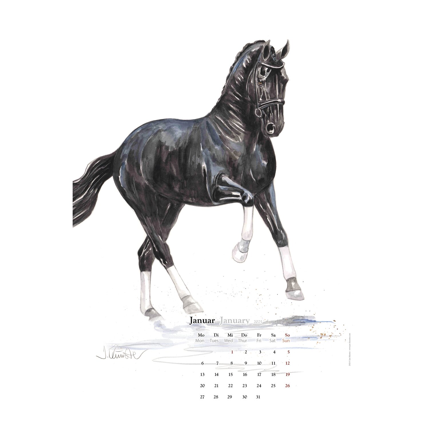 Kunstkalender Pferde, Künster  - 2025