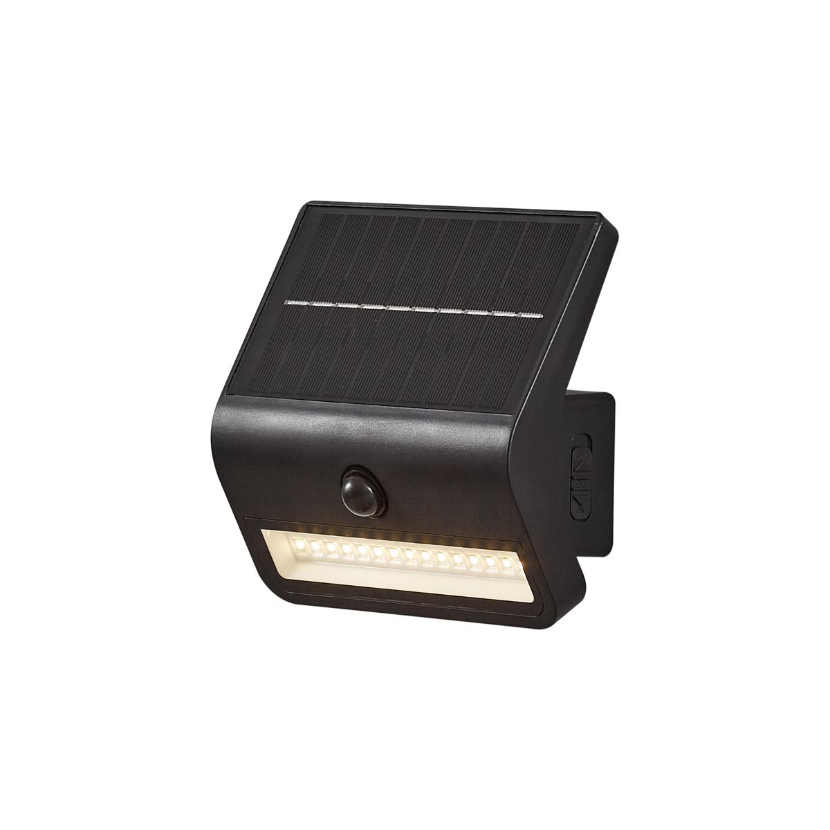 Buiten wandlamp zwart incl. LED IP54 met bewegingsensor solar - Floody