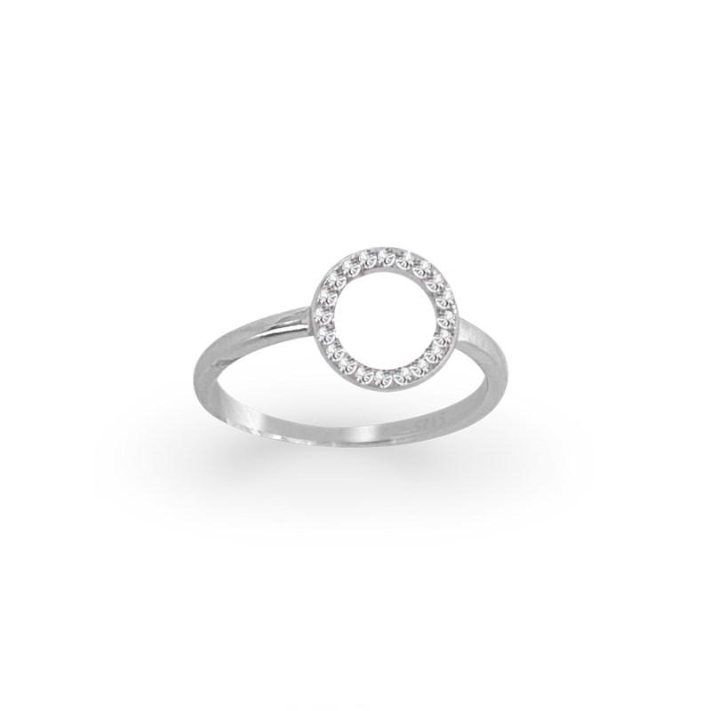 Bague en argent 925 rhodié avec oxydes de zirconium
