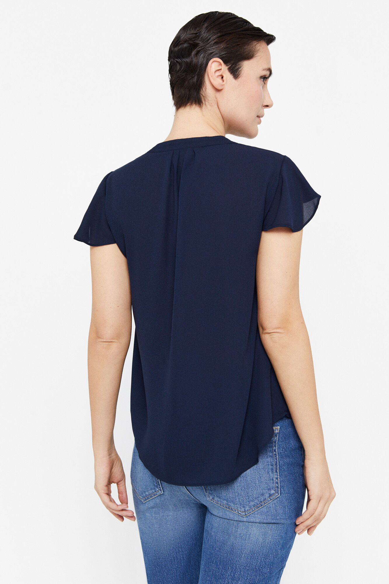Blusa com mangas franzidas - Amarela