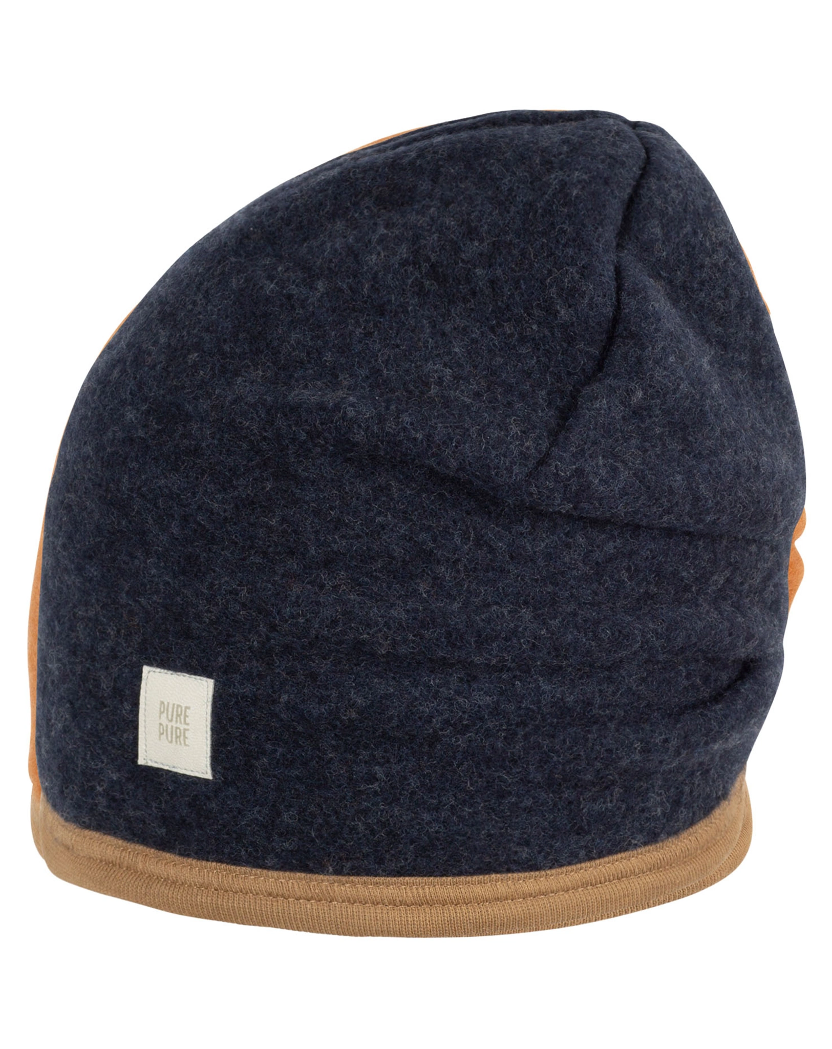 Wollfleece-Beanie AUTUMN in marine