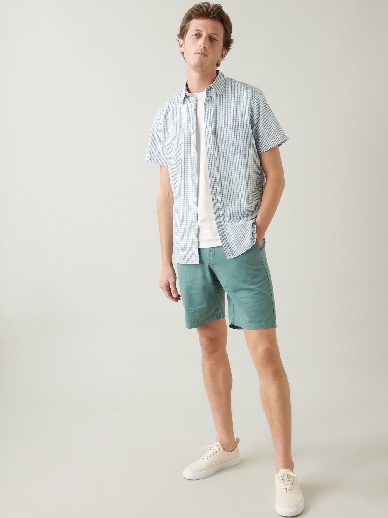 Chemise manches courtes Regular Fit mini carreaux homme