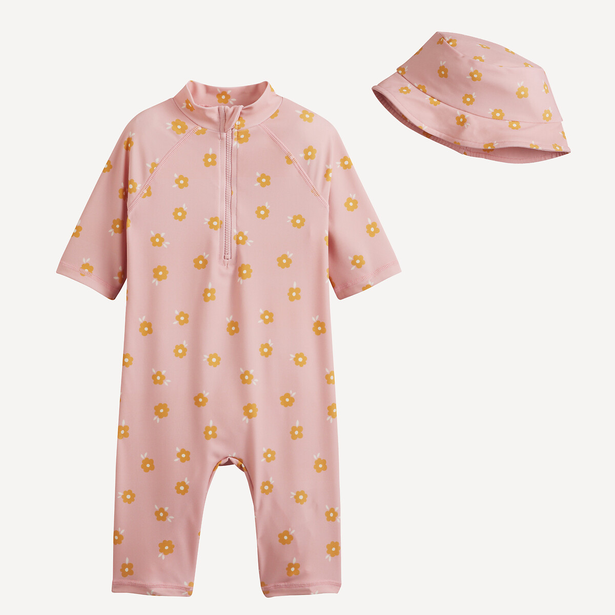 COLEÇÕES LA REDOUTE<br>Maiô com estampa floral e chapéu