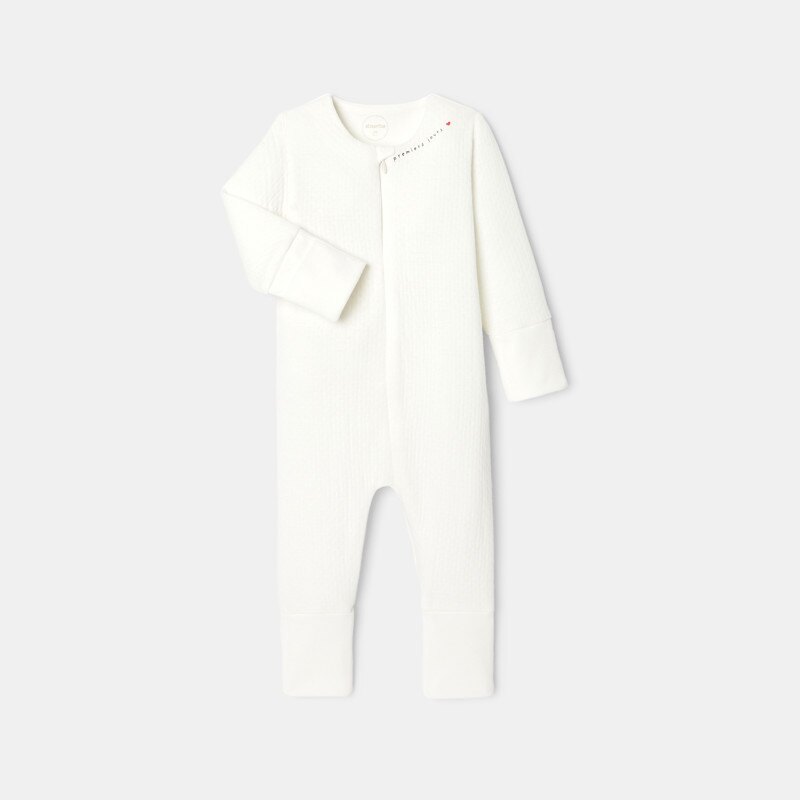 Pyjama sans pied en coton bio blanc naissance Absorba Blanc