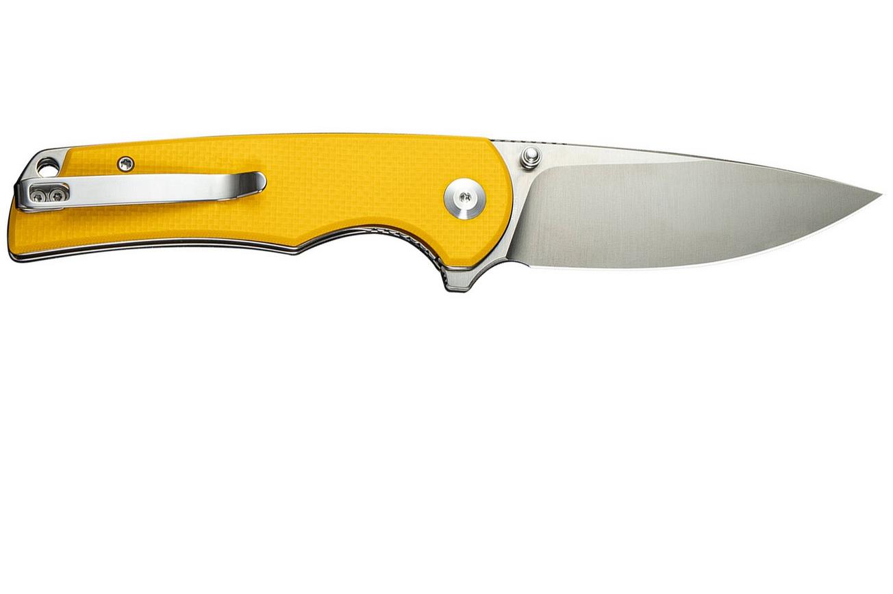 Sencut Praktisk S24019-2 Satin 9Cr18MoV, Yellow G10, zakmes