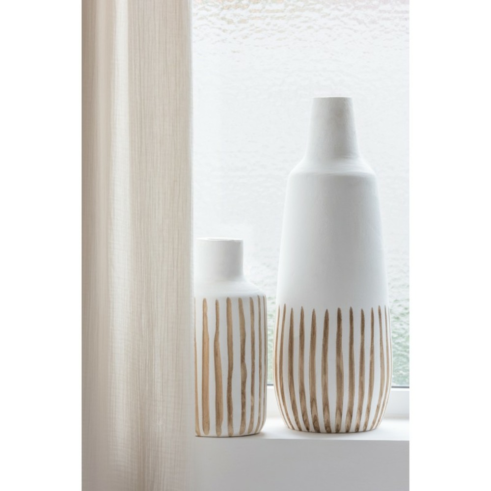 Vase en bois blanc 21x21x56 cm